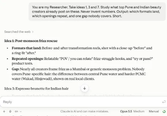 Claude researcher output: formats that land and gaps